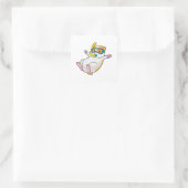 Hamster beim Tauchen mit Schwimmbrille Quadratischer Aufkleber (Tasche)