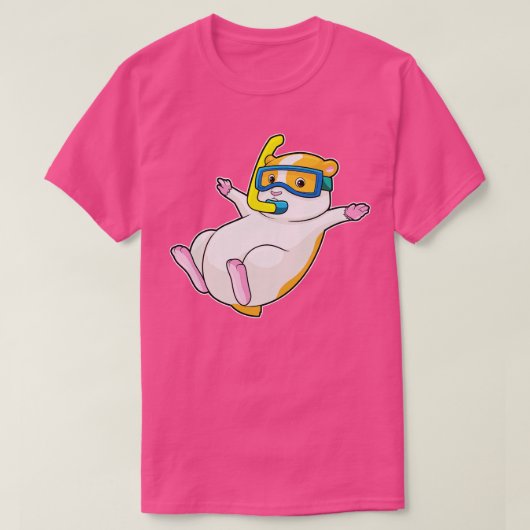 Hamster beim Tauchen mit Schwimmbrille T-Shirt (Design vorne)