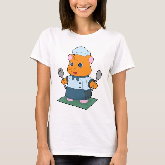 Hamster-Besteck-Kochen-Küche T-Shirt (Vorderseite)