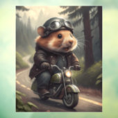 Hamster Biker Fensteraufkleber (Blatt 3)