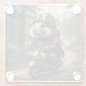 Hamster Biker Glasuntersetzer (Rückseite)