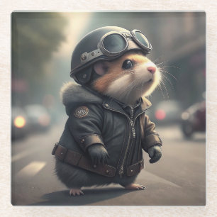 Hamster Biker Glasuntersetzer