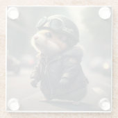 Hamster Biker Glasuntersetzer (Rückseite)