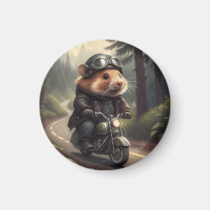 Hamster Biker Magnet