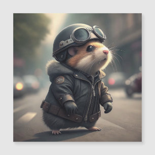 Hamster Biker Magnetkarte