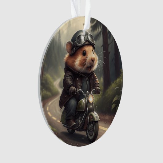 Hamster Biker Ornament (Vorderseite)