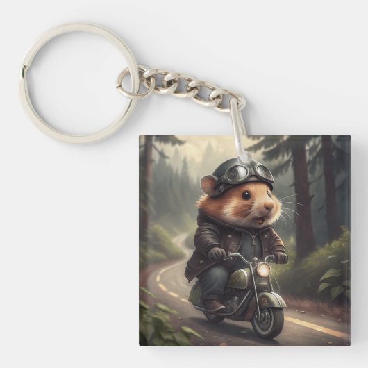Hamster Biker Schlüsselanhänger (Vorderseite)