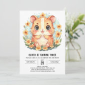 Hamster Birthday Celebration Delight Einladung (Stehend Vorderseite)