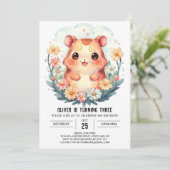 Hamster Birthday Festive Magic Einladung (Stehend Vorderseite)