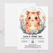 Hamster Birthday Festive Magic Einladung (Vorne/Hinten)