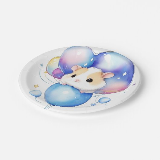 Hamster Birthday Pappteller (Schrägansicht)