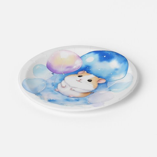 Hamster Birthday Pappteller (Schrägansicht)