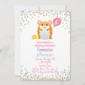 Hamster Birthday Party Einladung Confetti Glitzer (Vorderseite)
