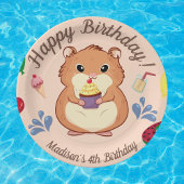 Hamster Birthday Pool Party Pappteller