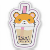 Hamster Boba Drink Aufkleber (Vorderseite)