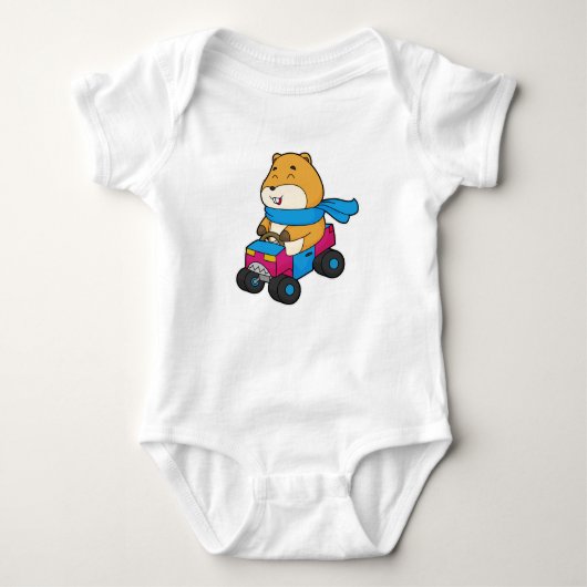 Hamster Car Baby Strampler (Vorderseite)