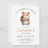 Hamster, Chocolate Cupcake Children's Birthday Einladung (Vorderseite)