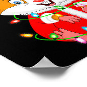 Hamster Christmas Lights Santa Costume Cute Animal Poster (Ecke)