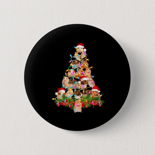 Hamster Christmas Tree Led Funny Hamster Snow Chir Button (Vorderseite)