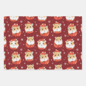 Hamster Christmas Wrapping Paper Geschenkpapier Set (Vorderseite)