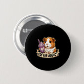 Hamster Coffee Addict Cute Rodent Boba Tea Gift  Button (Vorne & Hinten)