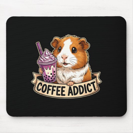 Hamster Coffee Addict Cute Rodent Boba Tea Gift  Mousepad (Vorne)
