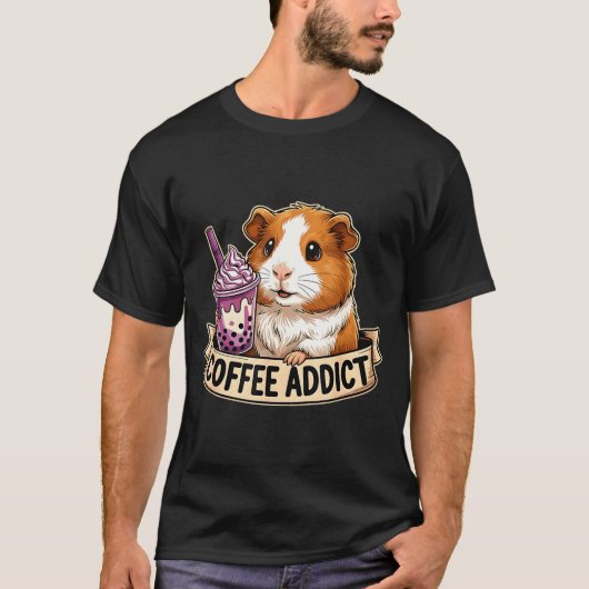 Hamster Coffee Addict Cute Rodent Boba Tea Gift T-Shirt (Vorderseite)