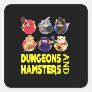 Hamster Costume Funny Gifts Quadratischer Aufkleber