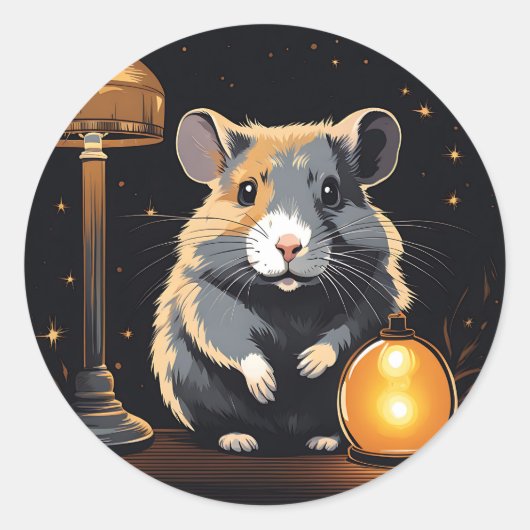 Hamster Cosy Ambiance Runder Aufkleber (Vorderseite)