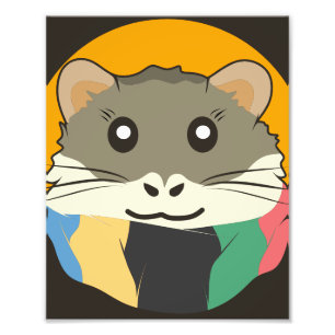 Hamster 🐹 das unartige Tier mit gestreiftem Schal Fotodruck