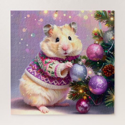 Hamster Decoration Bäume Weihnachten Puzzle (Vertikal)