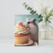 Hamster, der Kuchen isst Postkarte (Stehend Vorderseite)