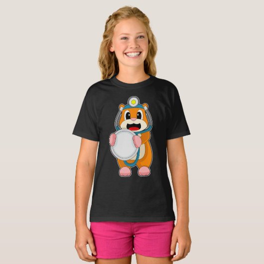 Hamster Doctor Stethoscope T-Shirt (Vorne ganz)