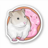 Hamster Donut Aufkleber (Vorderseite)