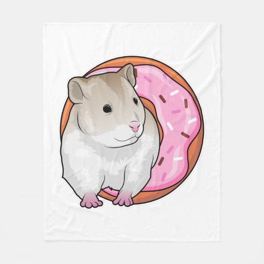 Hamster Donut Fleecedecke (Vorderseite)