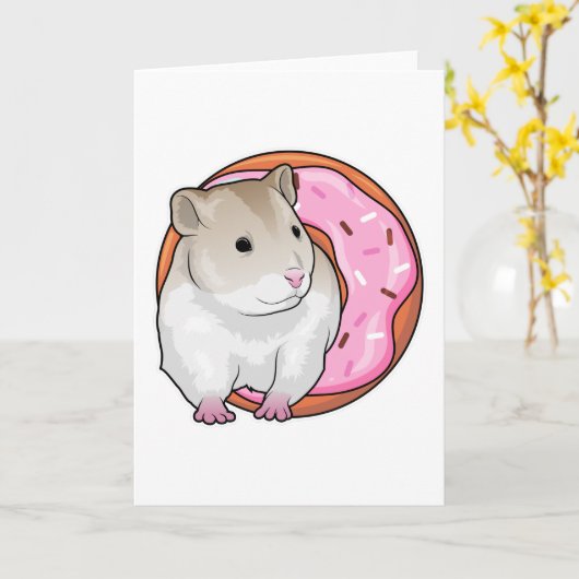 Hamster Donut Karte (Gelbe Blume)