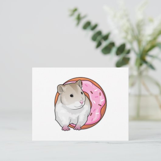 Hamster Donut Postkarte (Stehend Vorderseite)