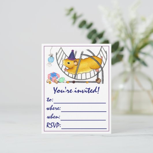 Hamster Einladung (Stehend Vorderseite)