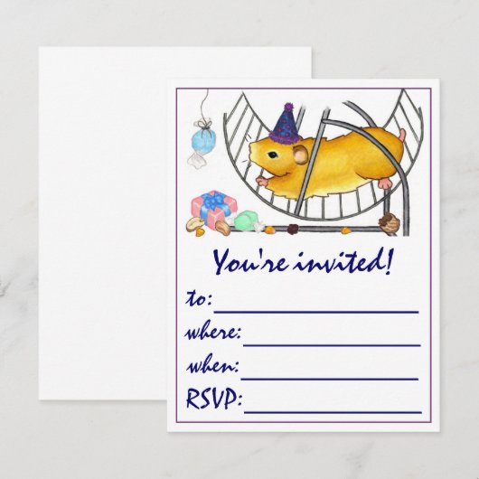 Hamster Einladung (Vorne/Hinten)