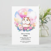 Hamster Einladung zum ersten Geburtstag (Stehend Vorderseite)