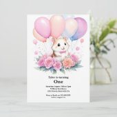 Hamster Einladung zum ersten Geburtstag (Stehend Vorderseite)