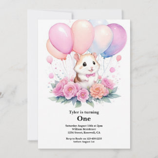 Hamster Einladung zum ersten Geburtstag
