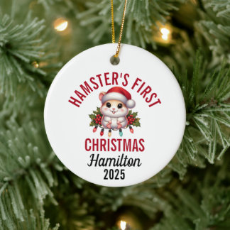 Hamster erstes Weihnachten 2025 Keramik Ornament