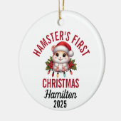 Hamster First Christmas 2025 Keramik Ornament (Links)