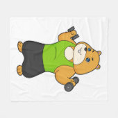 Hamster Fitness Dumbbell Fleecedecke (Vorderseite (Horizontal))