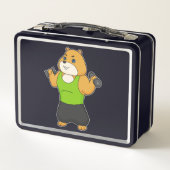 Hamster Fitness Dumbbell Metall Brotdose (Rückseite)