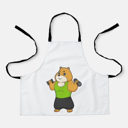 Hamster Fitness Dumbbell Schürze (Vorderseite)