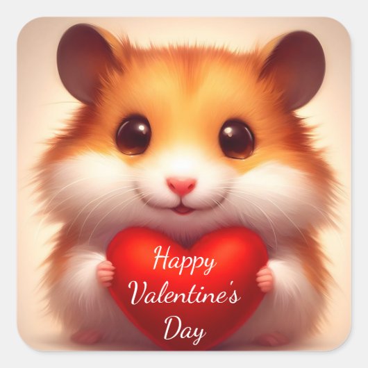 Hamster Frohen Valentinstag Aufkleber (Vorderseite)