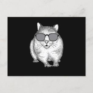 Hamster Glasses Hipster Rodent Pet Mustache Gesche Postkarte