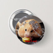 Hamster-glückliches Weihnachten! Button (Vorne & Hinten)